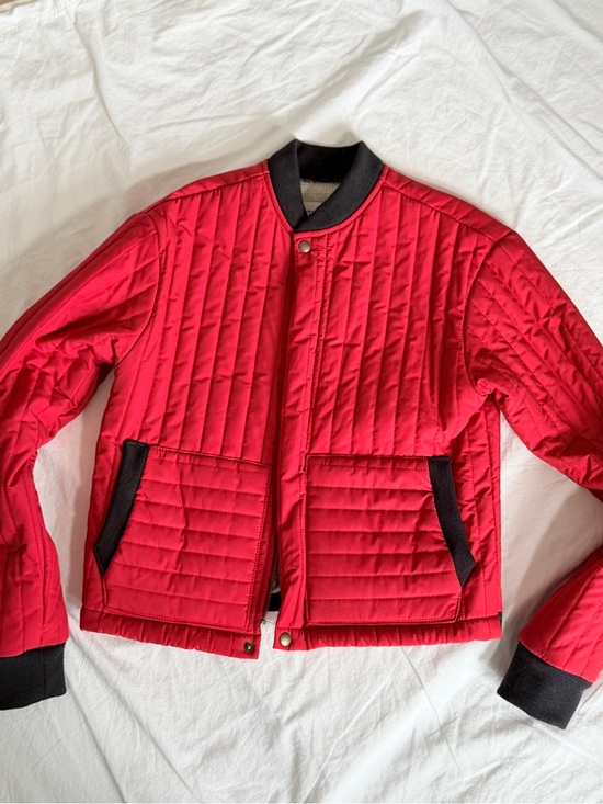 imogene + willie Jackets & Blazers - Imogene + Willie x Alpha Industries Red Quilted Bomber Jacket Small USA